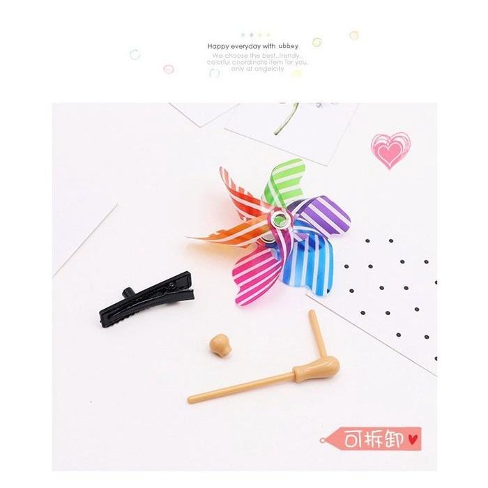 🇹🇼拉拉Lala＇s 新款時尚七彩風車髮夾頭飾賣萌神器小黃雞同款髮夾小風車景區28-1-細節圖3