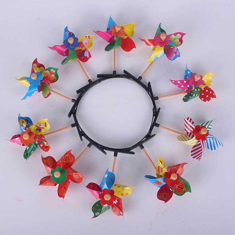 🇹🇼拉拉Lala＇s 新款時尚七彩風車髮夾頭飾賣萌神器小黃雞同款髮夾小風車景區28-1-細節圖5