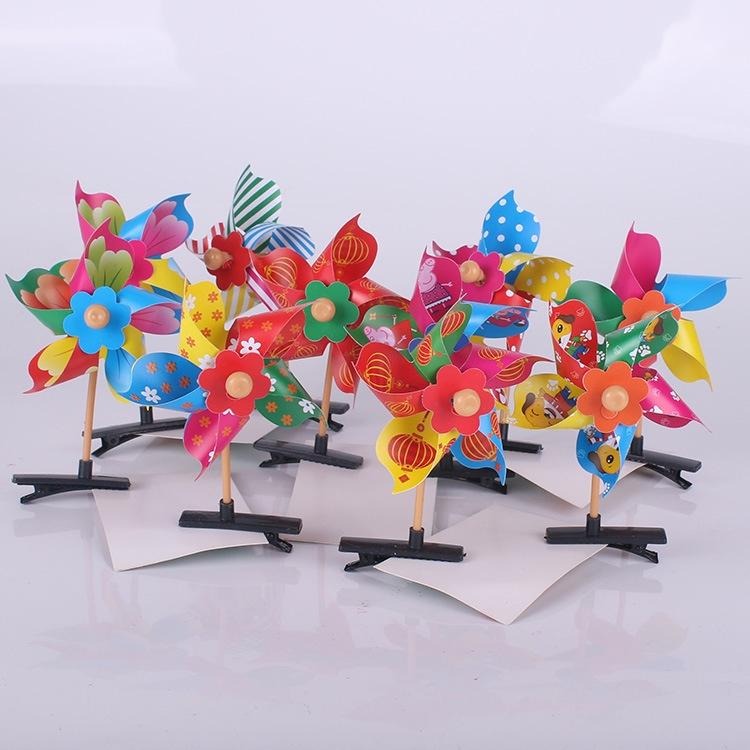 🇹🇼拉拉Lala＇s 新款時尚七彩風車髮夾頭飾賣萌神器小黃雞同款髮夾小風車景區28-1-細節圖6