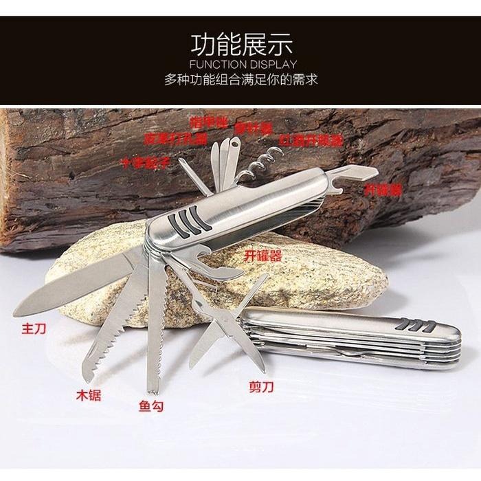 🇹🇼拉拉Lala＇s 11開多功能瑞士軍刀不銹鋼禮品折疊小刀戶外工具刀具/37-9-細節圖6