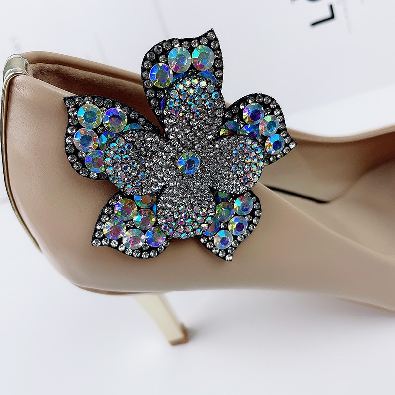 🇹🇼拉拉Lala＇s 跨國水鑽花朵鞋夾扣水晶高跟鞋DIY手工裝飾配件 可拆式皮鞋配件花-細節圖2
