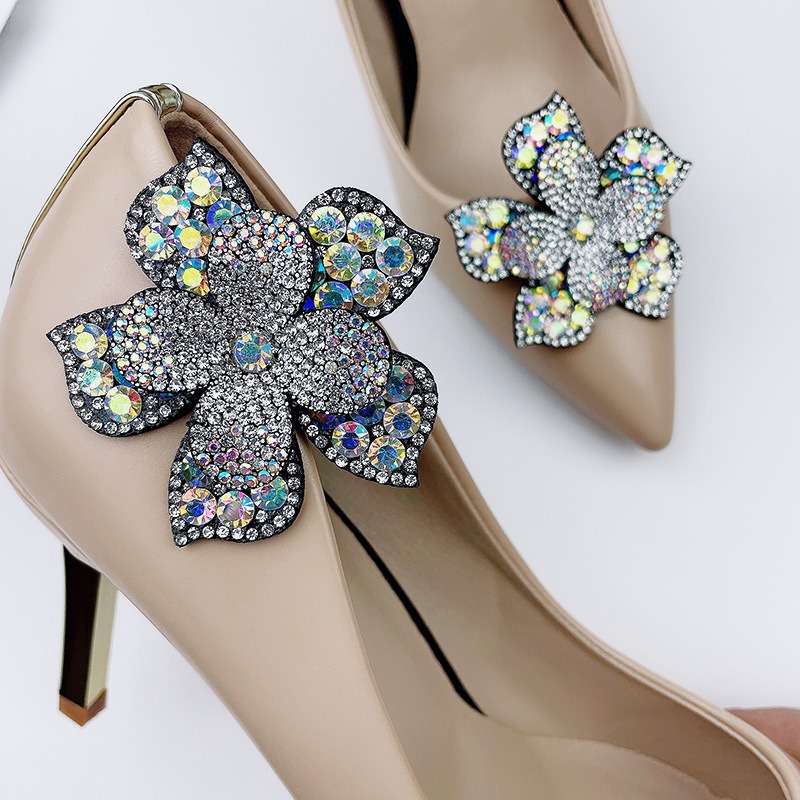 🇹🇼拉拉Lala＇s 跨國水鑽花朵鞋夾扣水晶高跟鞋DIY手工裝飾配件 可拆式皮鞋配件花-細節圖4