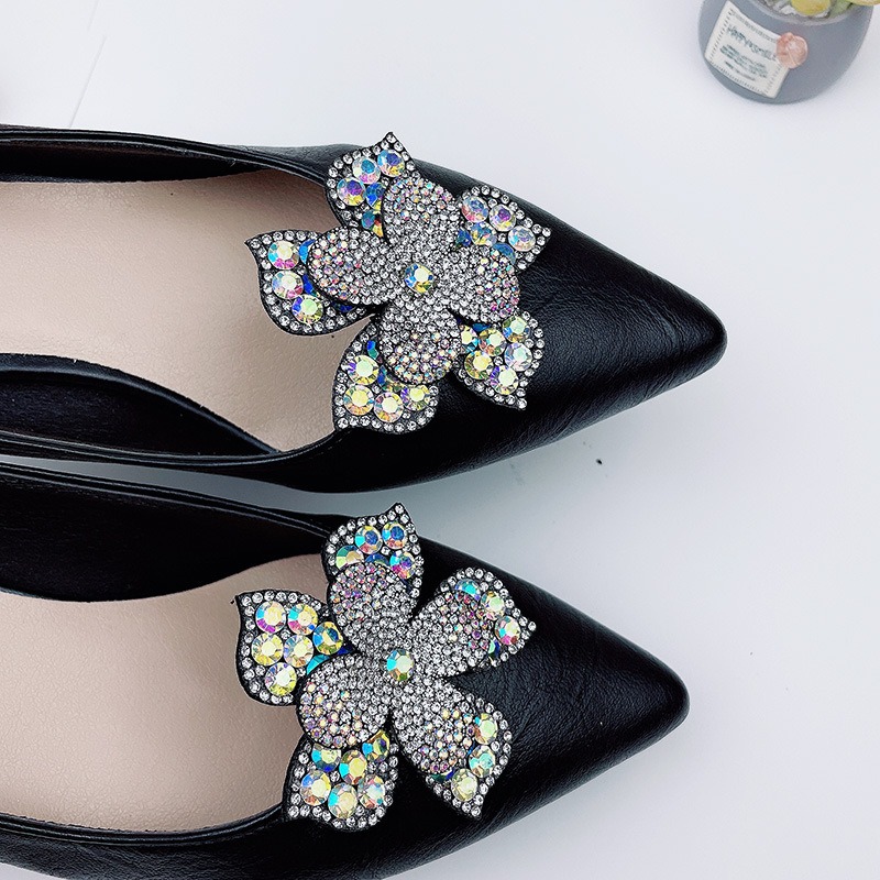 🇹🇼拉拉Lala＇s 跨國水鑽花朵鞋夾扣水晶高跟鞋DIY手工裝飾配件 可拆式皮鞋配件花-細節圖5