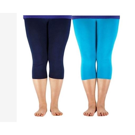 🇹🇼拉拉Lala＇s 大碼夏冰絲牛奶絲黑七分打底褲彈力修身胖薄加大薄款-細節圖4