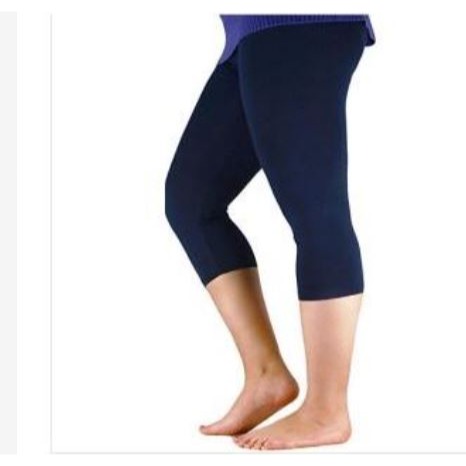 🇹🇼拉拉Lala＇s 大碼夏冰絲牛奶絲黑七分打底褲彈力修身胖薄加大薄款-細節圖6