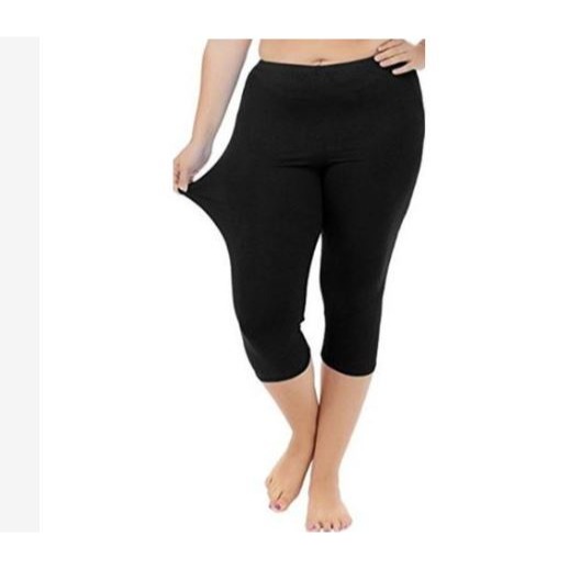 🇹🇼拉拉Lala＇s 大碼夏冰絲牛奶絲黑七分打底褲彈力修身胖薄加大薄款-規格圖8