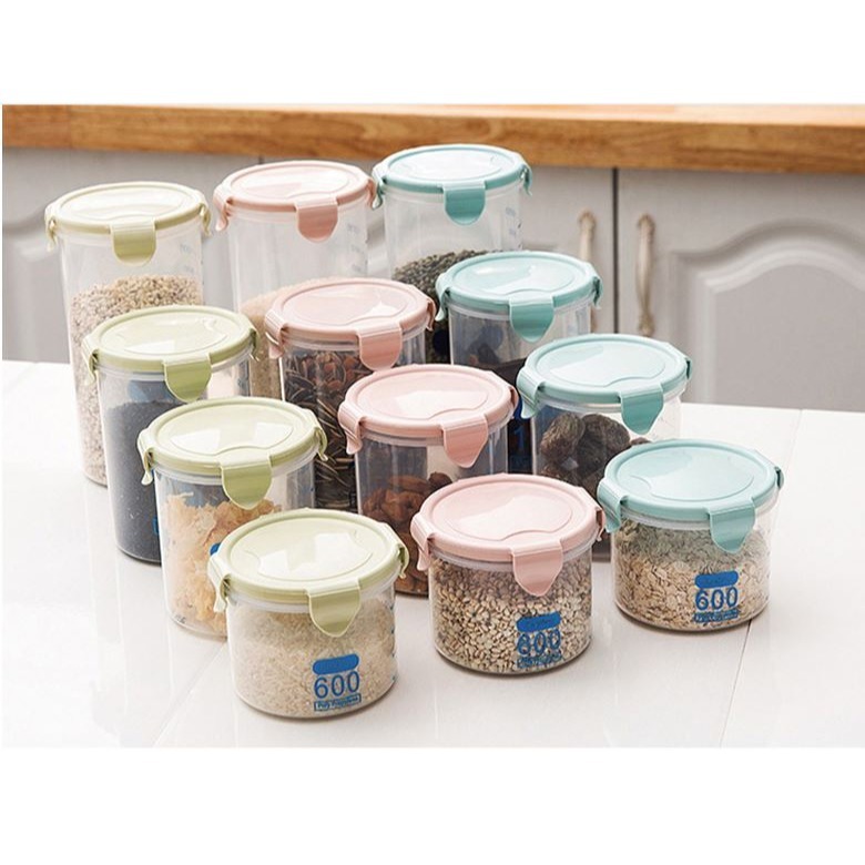 🇹🇼拉拉Lala＇s 透明塑料儲物罐 堅果乾貨防潮密封罐 食物收納盒收納罐雜糧罐-細節圖6