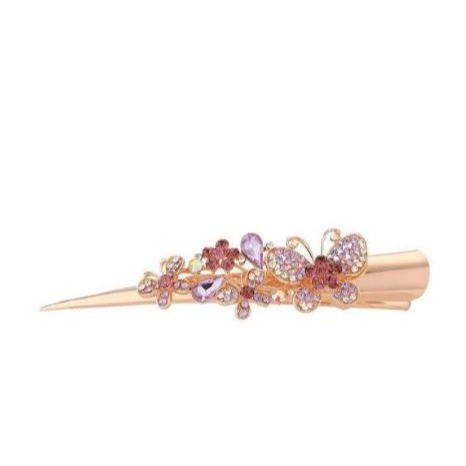 🇹🇼拉拉Lala＇s 牛角夾水鑽創意大號髮夾髮飾頂夾彈簧夾魚嘴夾橫邊夾發卡-細節圖2