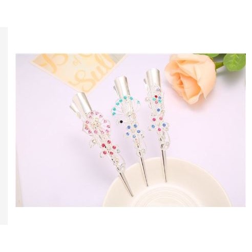 🇹🇼拉拉Lala＇s 牛角夾水鑽創意大號髮夾髮飾頂夾彈簧夾魚嘴夾橫邊夾發卡-細節圖3