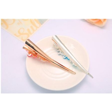 🇹🇼拉拉Lala＇s 牛角夾水鑽創意大號髮夾髮飾頂夾彈簧夾魚嘴夾橫邊夾發卡-細節圖5