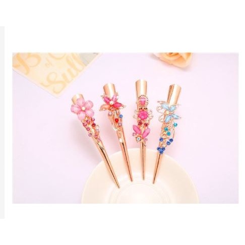 🇹🇼拉拉Lala＇s 牛角夾水鑽創意大號髮夾髮飾頂夾彈簧夾魚嘴夾橫邊夾發卡-細節圖6