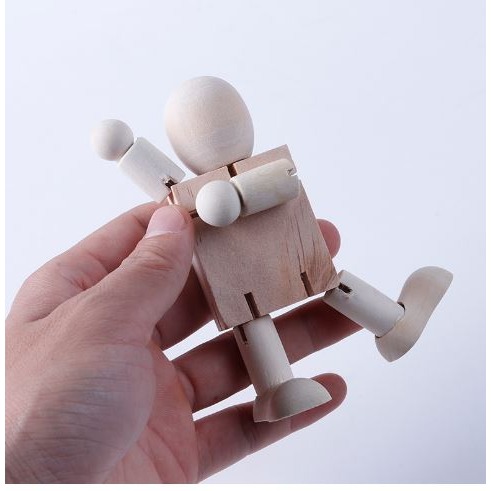 🇹🇼拉拉Lala＇s 繪畫塗鴉木頭人白坯DIY木製機器人人偶關節木偶手工-細節圖4