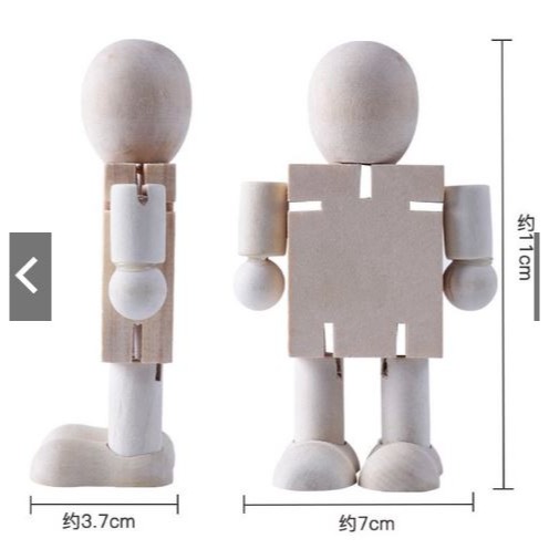🇹🇼拉拉Lala＇s 繪畫塗鴉木頭人白坯DIY木製機器人人偶關節木偶手工-細節圖6