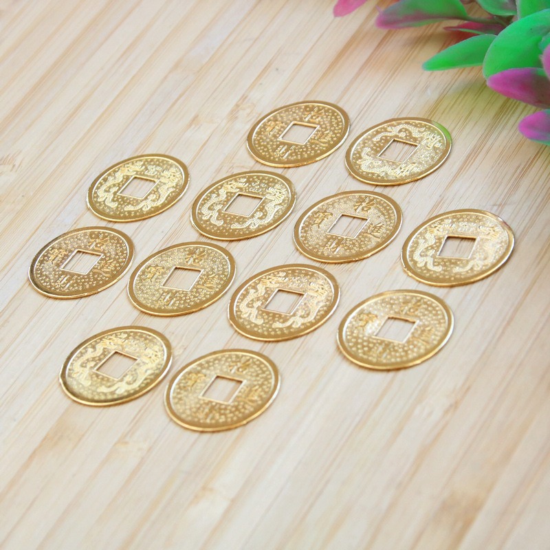 2.4CM金色雙龍招財進寶