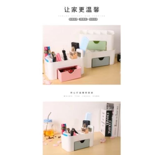 🇹🇼拉拉Lala＇s 首飾化妝品收納盒抽屜式塑料辦公桌面梳妝台護膚刷口紅整理置物架-細節圖4
