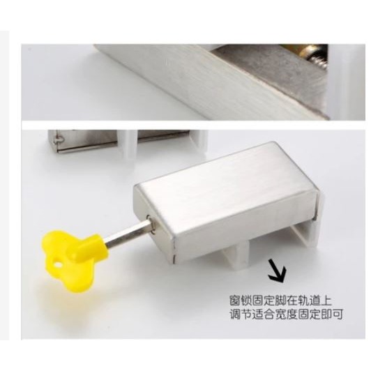 🇹🇼拉拉Lala＇s 窗戶鎖扣鋁合金紗窗門窗鎖推拉門鎖兒童防護安全鎖神器防盜限位器-細節圖5