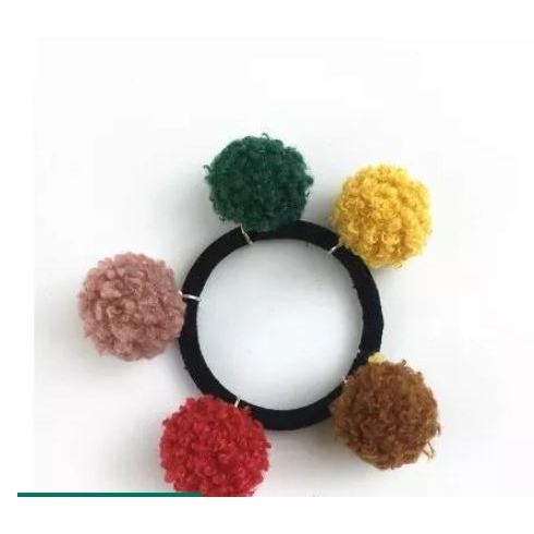 🇹🇼拉拉Lala＇s 毛球發繩ins彩色可愛丸子頭髮圈女學生扎發頭繩親子頭飾品-細節圖6