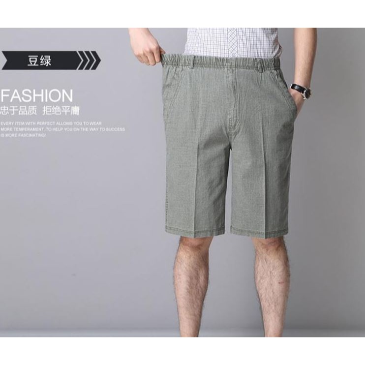 🇹🇼拉拉Lala＇s 男士亞麻短褲夏季薄款加肥大碼爸爸純棉寬鬆中褲中老年五分大褲衩-細節圖4