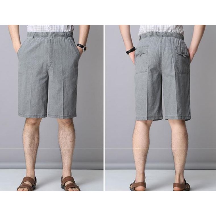 🇹🇼拉拉Lala＇s 男士亞麻短褲夏季薄款加肥大碼爸爸純棉寬鬆中褲中老年五分大褲衩-細節圖6