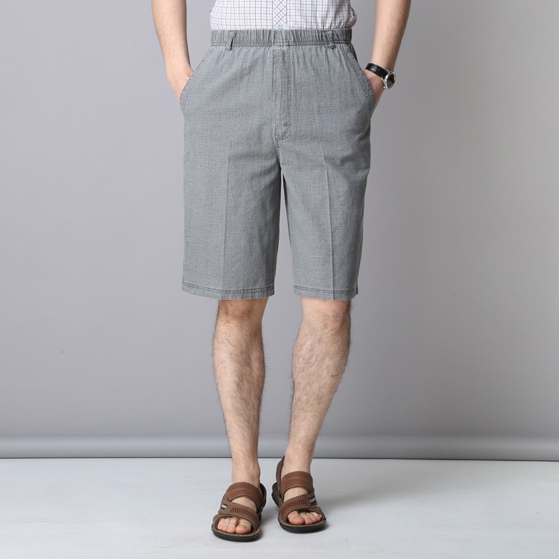 🇹🇼拉拉Lala＇s 男士亞麻短褲夏季薄款加肥大碼爸爸純棉寬鬆中褲中老年五分大褲衩-規格圖6