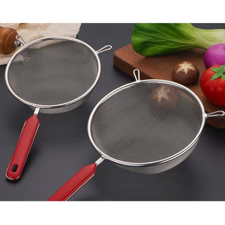 🇹🇼拉拉Lala＇s 201不鏽鋼雙耳手持過濾網篩過篩網篩 麵粉篩糖粉篩細麵羅烘焙19-3-細節圖4