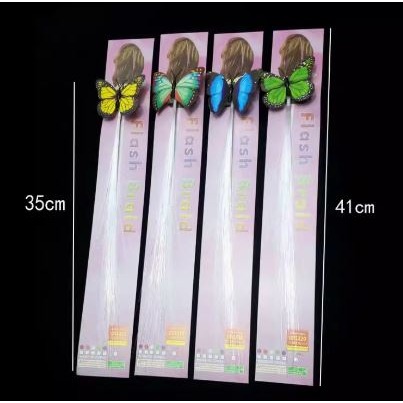 🇹🇼拉拉Lala＇s 發光蝴蝶辮子 LED七彩辮子 光纖假髮 閃光髮夾 派對聚會道具-細節圖6