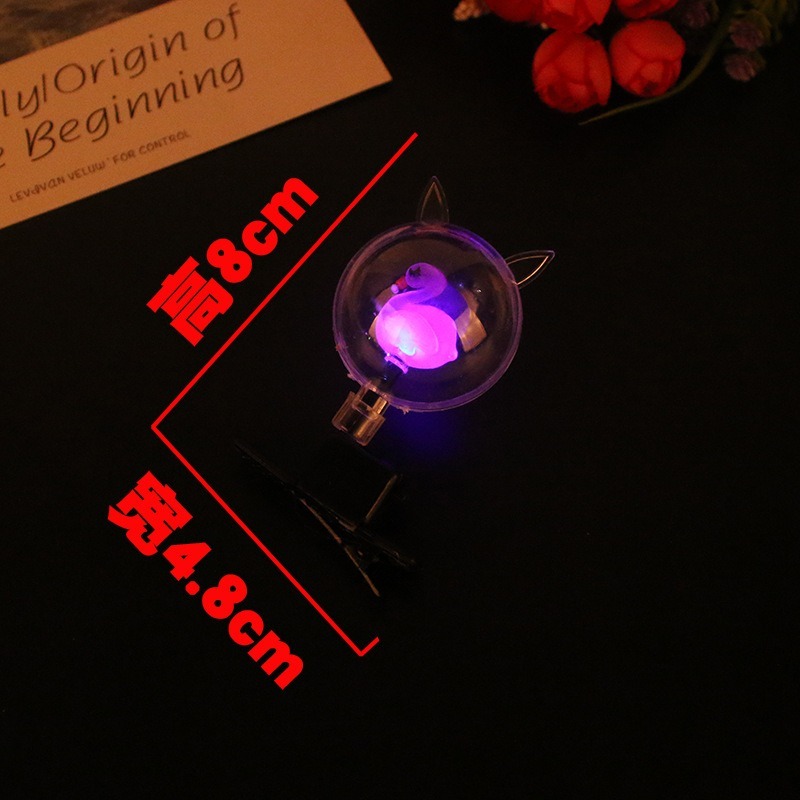 🇹🇼拉拉Lala＇s 新款網紅LED發光波波球髮夾軟膠閃光發卡春節熱賣廟會/48-1-細節圖8