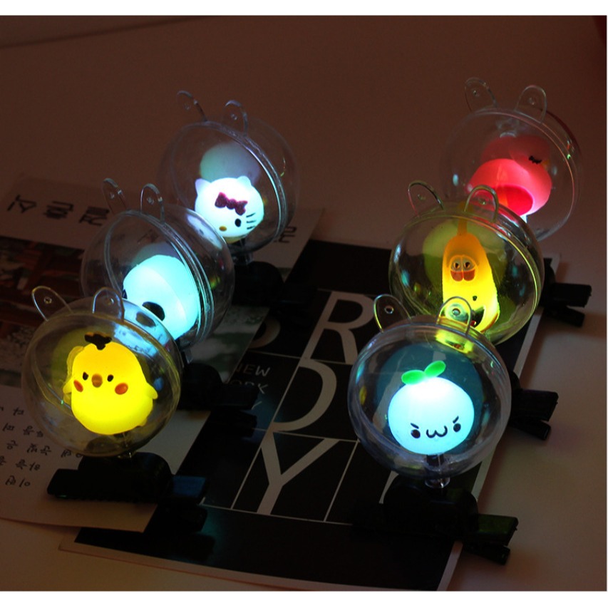 🇹🇼拉拉Lala＇s 新款網紅LED發光波波球髮夾軟膠閃光發卡春節熱賣廟會-細節圖4