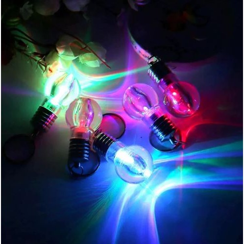 🇹🇼拉拉Lala＇s 燈泡造型鑰匙圈 LED燈泡七彩變色燈泡 旋彩燈泡鑰匙扣LED 28-4-細節圖5