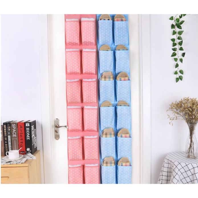 🇹🇼拉拉Lala＇s 空間匯12格門後收納掛袋牛津布懸掛收納袋衣櫃衣物收納牆面鞋掛袋1-7-細節圖3