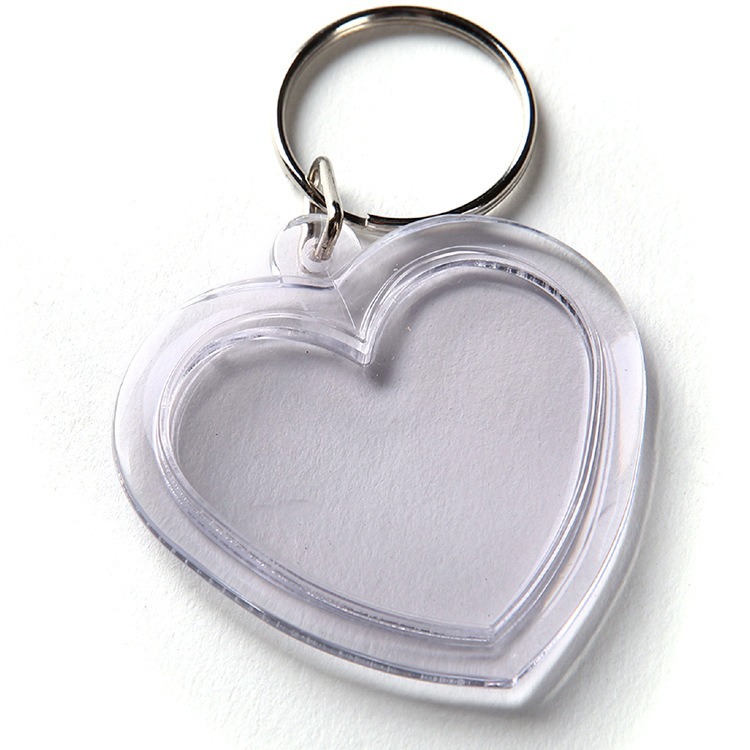 🇹🇼拉拉Lala＇s 愛心塑膠壓克力相框鑰匙圈透明創意diy空白鑰匙扣 32-6-細節圖2