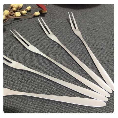 🇹🇼拉拉Lala＇s 時尚創意不銹鋼水果叉/勺子韓國二齒叉西餐具水果簽小叉子24-4-細節圖2