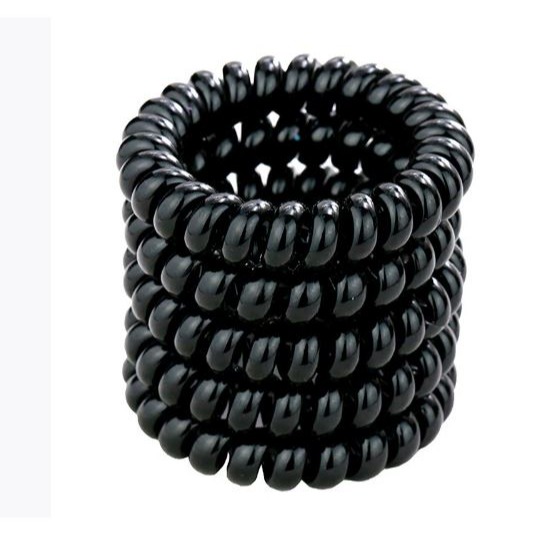 🇹🇼拉拉Lala＇s 電話圈糖果色髮圈發繩加粗黑色/彩色電話線皮筋頭繩4元(大)43-7-細節圖2