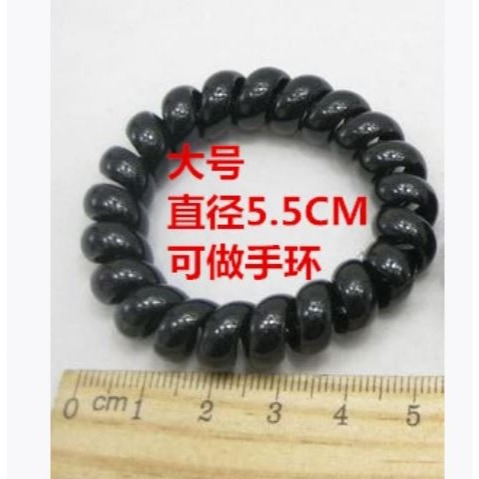 🇹🇼拉拉Lala＇s 電話圈糖果色髮圈發繩加粗黑色/彩色電話線皮筋頭繩4元(大)43-7-細節圖3