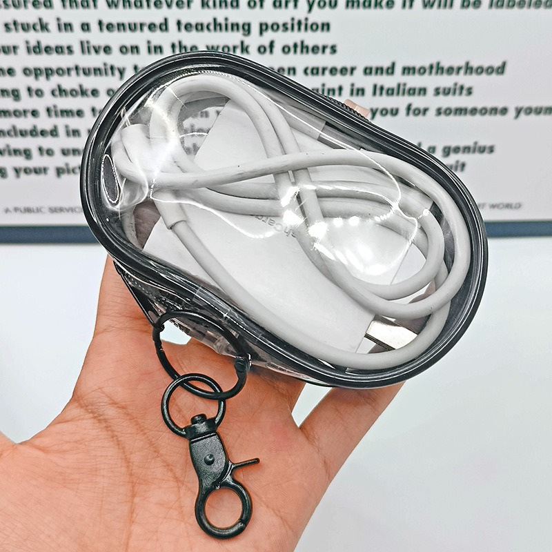 🇹🇼拉拉Lala＇s 數據線充電器收納袋保護套透明便攜收納包外出耳機包充電線收納盒-細節圖2