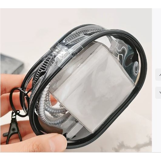 🇹🇼拉拉Lala＇s 數據線充電器收納袋保護套透明便攜收納包外出耳機包充電線收納盒-細節圖4