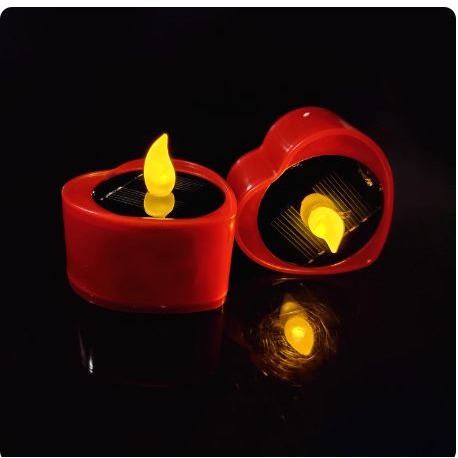 🇹🇼拉拉Lala＇s 光控太陽能蠟燭燈光感可充電戶外婚禮萬聖節心形電子蠟燭燈{03-2}-細節圖4