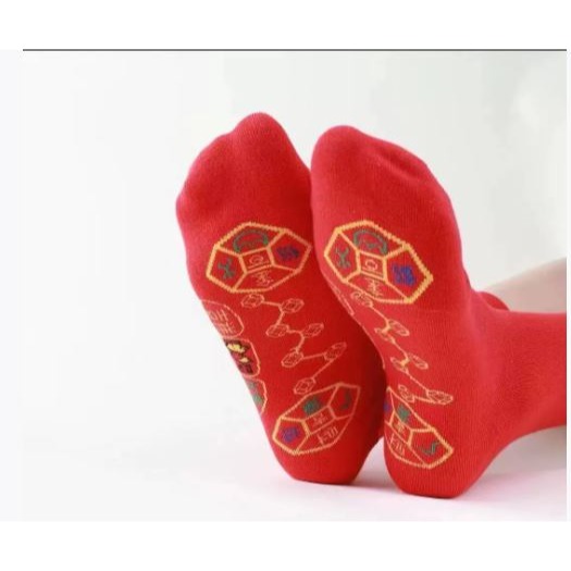 🇹🇼拉拉Lala＇s 七星連珠紅襪襪子棉腳踏七星襪紅色旺開運襪本命年新年襪短襪隱形襪10-4-細節圖3