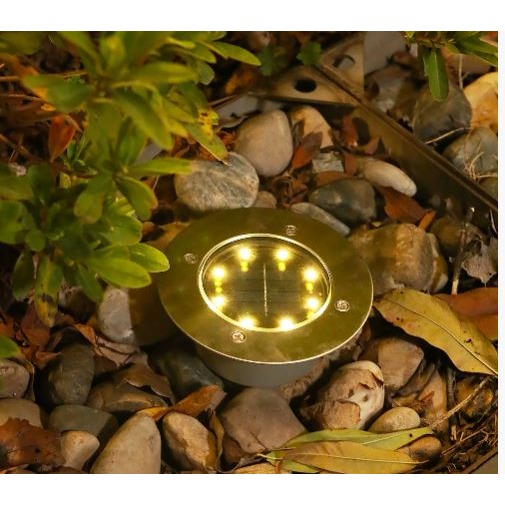 🇹🇼拉拉Lala＇s 光控太陽能燈 不鏽鋼+鑄鋁8LED 太陽能地埋燈 埋地燈草坪燈地板燈[02-3]-細節圖2