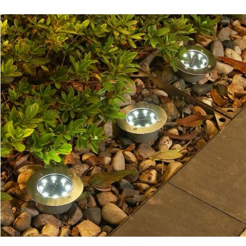 🇹🇼拉拉Lala＇s 光控太陽能燈 不鏽鋼+鑄鋁8LED 太陽能地埋燈 埋地燈草坪燈地板燈[02-3]-細節圖3