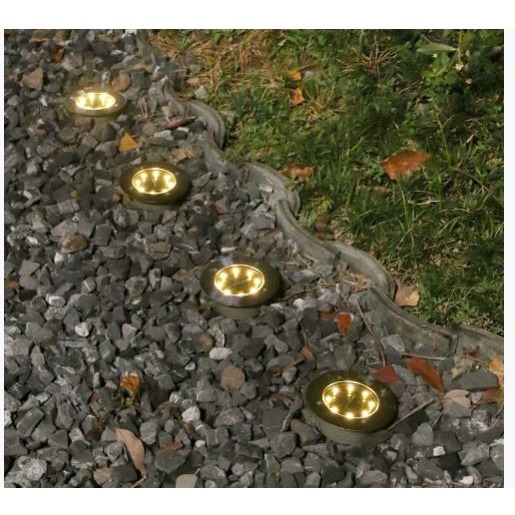 🇹🇼拉拉Lala＇s 光控太陽能燈 不鏽鋼+鑄鋁8LED 太陽能地埋燈 埋地燈草坪燈地板燈[02-3]-細節圖4