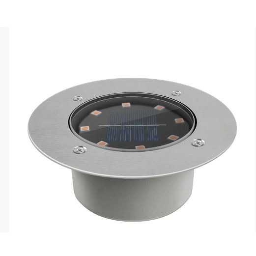 🇹🇼拉拉Lala＇s 光控太陽能燈 不鏽鋼+鑄鋁8LED 太陽能地埋燈 埋地燈草坪燈地板燈[02-3]-細節圖5