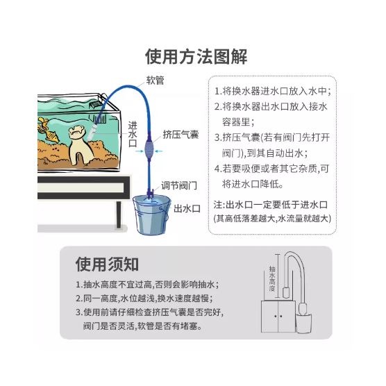 🇹🇼拉拉Lala＇s 魚缸換水器虹吸換水管吸糞吸便器手動清潔吸水器洗沙糞抽水器-細節圖7