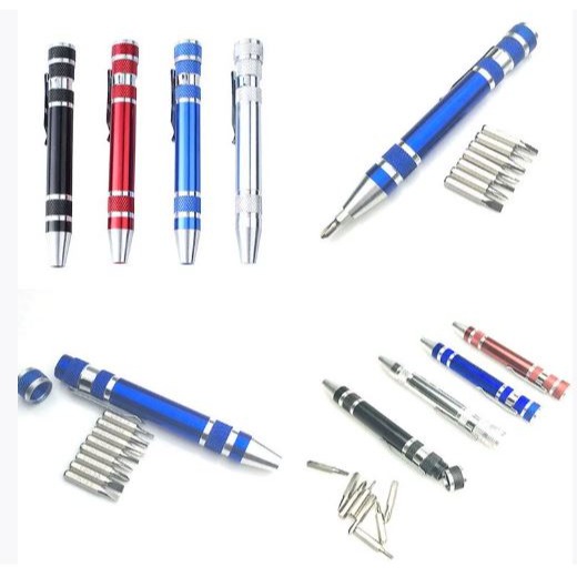 🇹🇼拉拉Lala＇s 八合一多功能螺絲刀 廣告促銷磁性螺絲刀 鋁合金工具筆/37-2-細節圖2