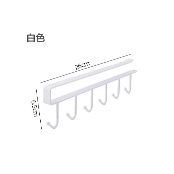 🇹🇼拉拉Lala＇s 鐵藝廚房掛鉤免釘壁掛櫥櫃掛架免打孔單排杯架廚具水杯掛架-細節圖2