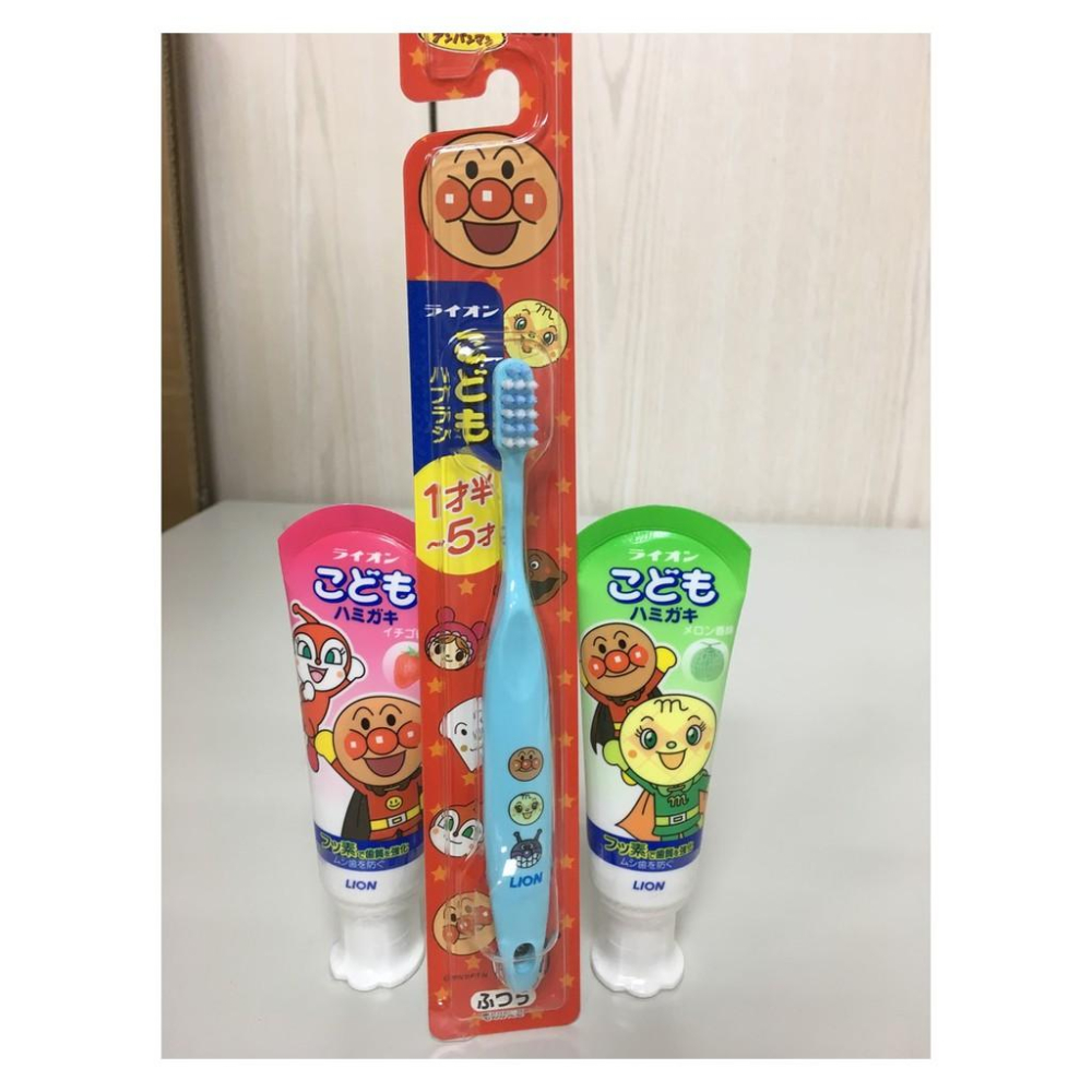 【省錢大賣場】現貨!!全新!!日本獅王麵包超人牙刷- 牙膏 哈密瓜 草莓-細節圖3