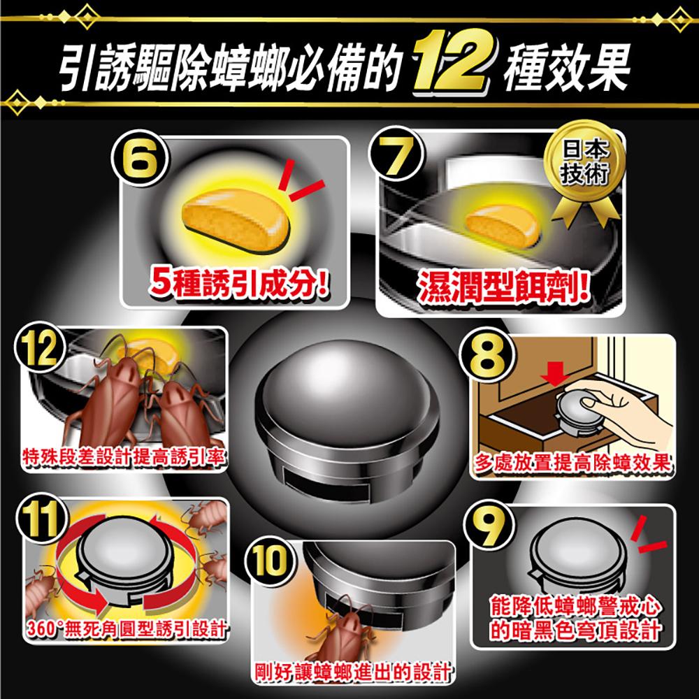 日本!!興家安速 小黑帽蟑螂餌劑12入即期品出清-細節圖4