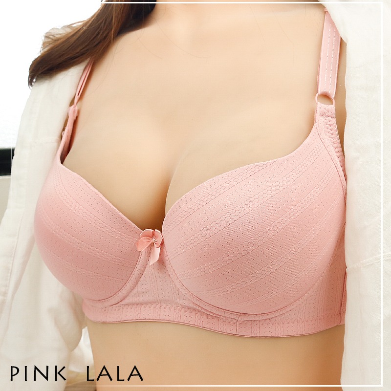 粉紅拉拉 大罩杯 薄墊立體罩杯 鋼圈內衣 E罩杯 U型鋼圈 薄墊 包覆 透氣 舒適 側邊雙膠條 內衣【PT1857無褲】-細節圖3