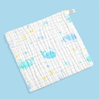 六層紗純棉泡泡紗布巾 25*25cm 掛繩擦手巾 嬰幼兒紗布巾-規格圖3
