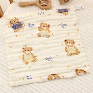 六層紗純棉泡泡紗布巾 25*25cm 掛繩擦手巾 嬰幼兒紗布巾-規格圖3